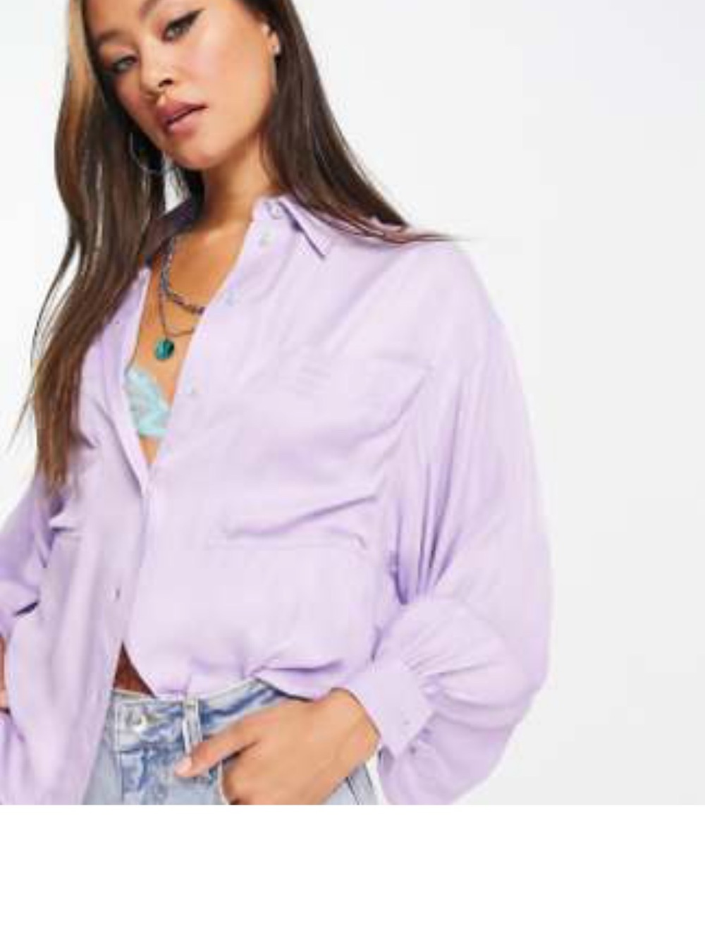 Lilac Button-Down Shirt - Womens Casual Oversized Top. Worn once.